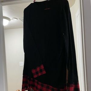 Black and flannel long sleeve shirt